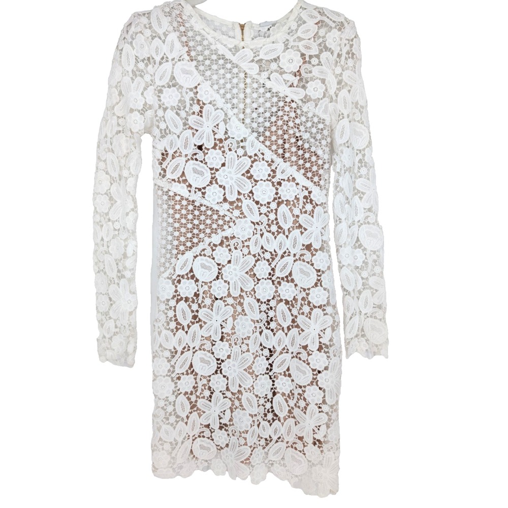 Selfie Leslie Reinhart White Lace Coquette Sheer Angel Fairycore Mini Dress XS - Picture 4 of 12
